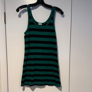 Splendid Green and Navy Striped Jersey Tank Top